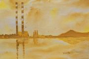 poolbeg  yellow watercolour