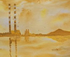 poolbeg  yellow watercolour