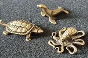 3 brass animals. Solid brass.