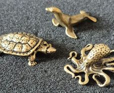 3 brass animals. Solid brass.