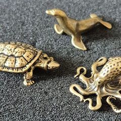3 brass animals. Solid brass.