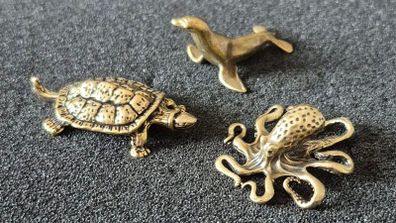 3 brass animals. Solid brass.