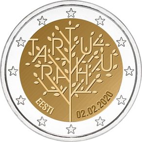 Estonia 2 Euro Commemorative Coin 2020 - Centenary of the Tartu Peace Treaty. Uncirculated.