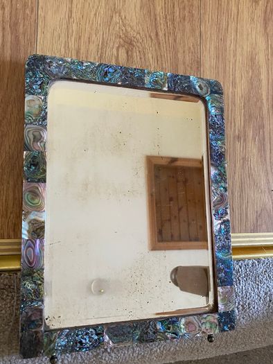 Vintage c1950s Mother of Pearl Bevelled Mirror