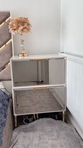 drawers 2 pcs. Good condition gold and white mirror details