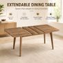 Extendable Wooden Dining Table 140 - 80cm -Seats 4 -8 People Image 3