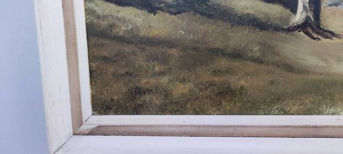 A very old hand-painted painting on canvas
