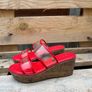 DKNY Red Clear Strap Cork Wedge Sandals | Size EU 36 UK 3 Image 3