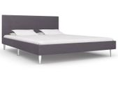 Bed Frame Grey Fabric 135x190 cm