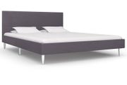 Bed Frame Grey Fabric 135x190 cm