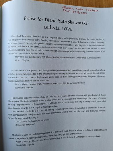 All Love. A Guide Book For Healing With Sekhem-seichim-reiki And Skhm. By Diane Ruth Shewmaker. Plus 2 Pamplet On The Subject.