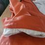 Orange faux leather jacket Image 7