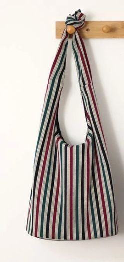 Striped Pattern Hobo Bag