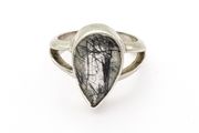 Vintage 925 Sterling Silver &amp; Rutilated Quartz Ring