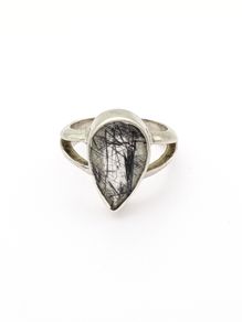 Vintage 925 Sterling Silver & Rutilated Quartz Ring