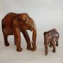 Vintage Hand Carved Hardwood Elephant's x 2 Image 3