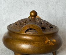 Chinese Incense Burner - Bronze, Signed