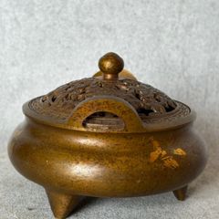 Chinese Incense Burner - Bronze, Signed