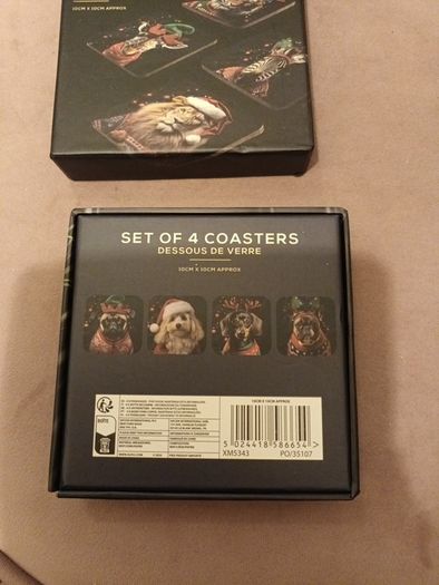 Set of 4 Christmas Animal coasters