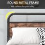 King Size Bed Frame with Headboard,Oval-Shaped Pla Image 4