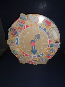 Little Town Wooden Routine Clock for Sale