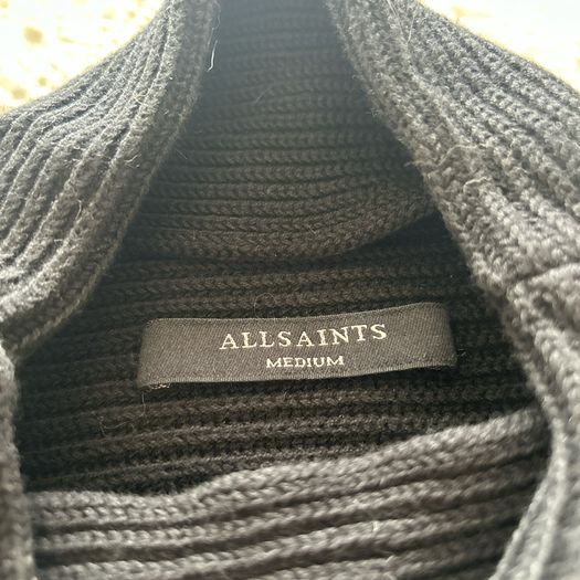 Allsaints Eloise Funnel Neck Dress Black Medium
