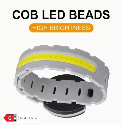 LED Running Light Flashlight Rechargeable, 3 Modes (White/Red/Strobe), IP65,