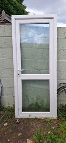 Used Ecotech White uPVC Front/Back Door with Frame 500ono