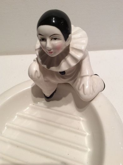 Pierrot Clown Trinket Dish Vintage Rare