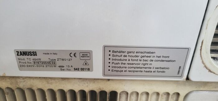 Condenser Dryer for parts