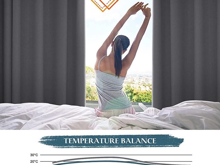 MULTIPLE SIZES AVAILABLE Grey Blackout Curtains - Super Soft Curtains for Bedroom Eyelet Curtains 46 x 54-inch Drop Noise Reduce Curtains for Living Room/Home Office, 2 PCs, Grey (FREE SHIPPING)