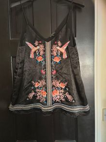 River Island silky embroidered Cami top size 10