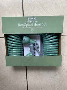 NEW  10M Spiral Water Hose Pipe Set with Spray Gun And Tap Connectors