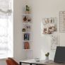 FREE P&P Corner Shelf, 5-tier Floating Wall Shelf With Zigzag Design, Bookshelf, White Image 5