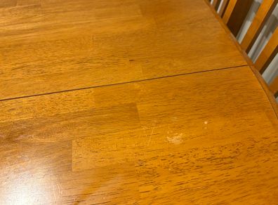 Pine table and 6 chairs