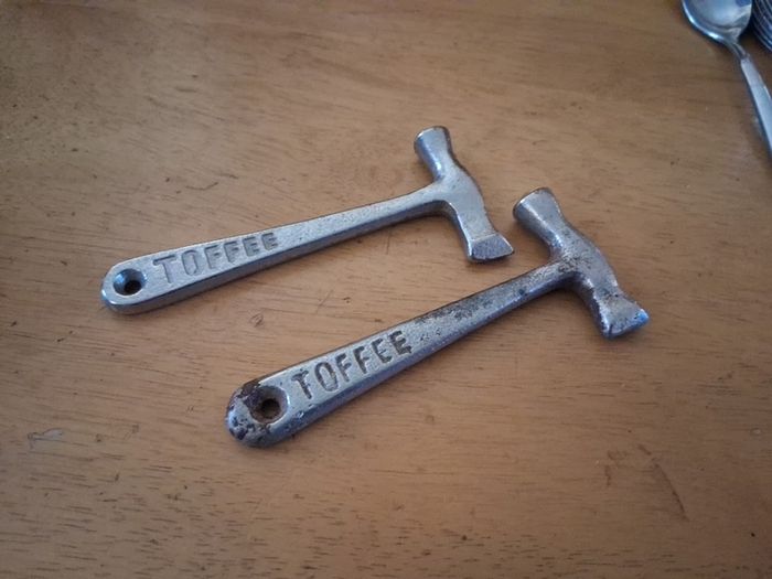 2 antique Toffee Hammers Blue Bird and Walkers