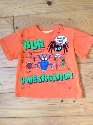 Duck & Dodge 'Bug Investigation' Orange Teeshirt
