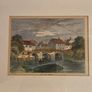 Antique coloured etching "Old Bow Bridge" framed Image 2