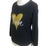 Thought Dark Grey Organic Cotton  & Wool Blend Yellow Love Heart Jumper Uk 10 Including Postage Image 3