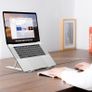 Portable Laptop Stand,10 Levels Height Adjustable Laptop Holder,Lightweight ABS+Silicone Foldable Laptop Riser,Notebook Cooling Stand PC Riser for All Laptops Tablets-White Image 5