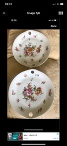 Antique Hand Painted Meissen Plate Set