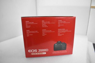 Canon EOS 2000D Camera + EF-S 18-55mm IS II Lens