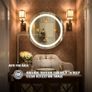 51cm Round Mirror Cabinet with Lights,with Defogger,Dimmable,Anti-Fog,3 Colors,Gold Image 6