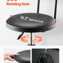 Shop Stool with Backrest 360 Swivel Adjustable Height Roller Creeper Seat Image 5