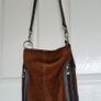 Genuine Suede and Leather Shoulder Bag Image 4
