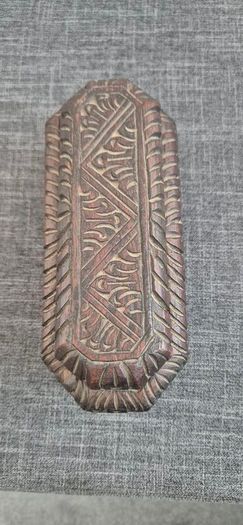 Vintage dragon motif carved wooden box
