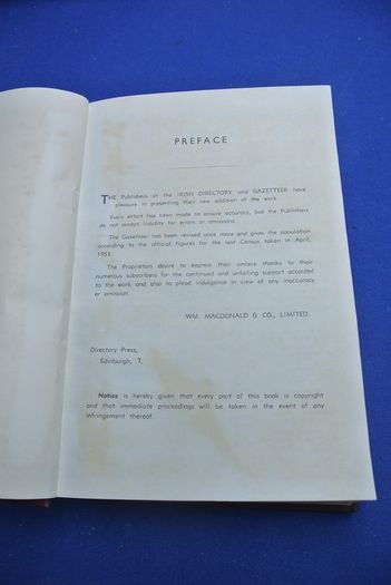 The 1962 Edition of MacDonald's Irish Directory and Gazetteer