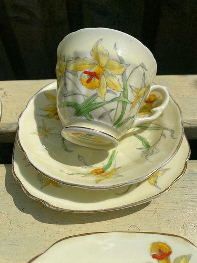 Tea Set vintage China Daffodil pale yellow