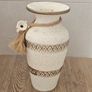 Ceramic vase rustic antique beige roman stoneware gold greek Image 3