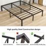 King Size Bed Frame, 36cm High Metal Platform Bed Frames Kingsize with Storage Under Bed/Steel Slats Mattress Base, No Box Spring Needed, Enhanced Support Noise Free, Black Image 2